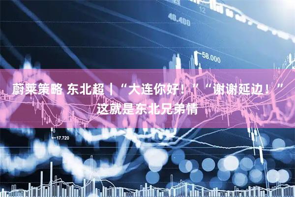 蔚莱策略 东北超｜“大连你好！”“谢谢延边！”这就是东北兄弟情